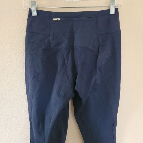 Athleta Peak Hybrid Fleece Tight Legging Size Xsmall Navy Blue Thermal Athletic - Picture 9 of 10